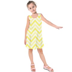 Zig Zags Pattern Kids  Sleeveless Dress by Valentinaart