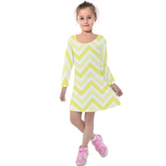 Zig Zags Pattern Kids  Long Sleeve Velvet Dress by Valentinaart