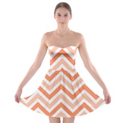 Zig Zags Pattern Strapless Bra Top Dress by Valentinaart