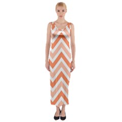 Zig Zags Pattern Fitted Maxi Dress