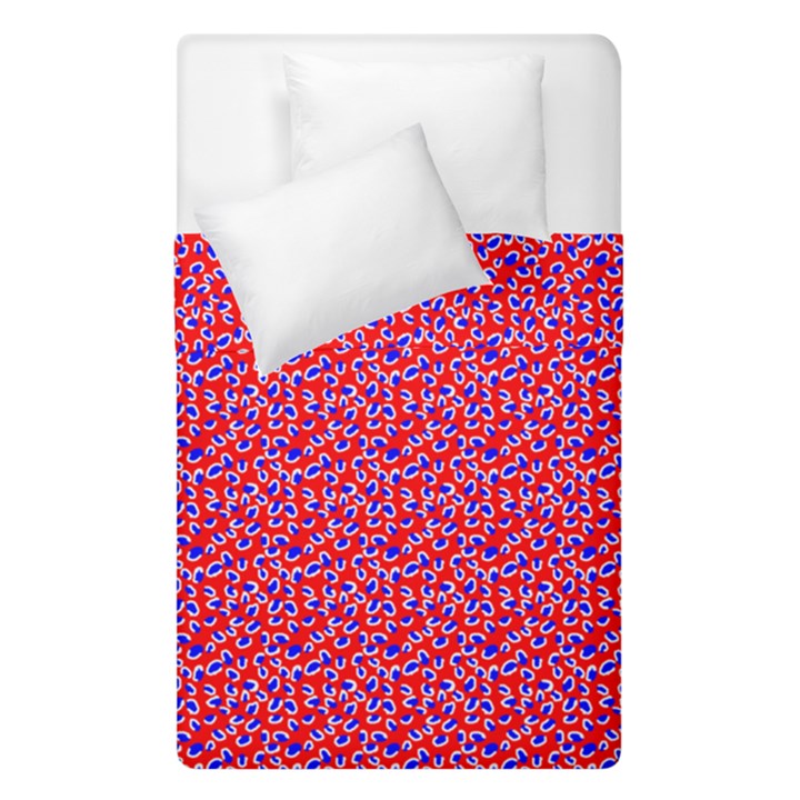 Red White and Blue Leopard Print  Duvet Cover Double Side (Single Size)