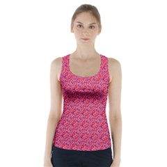 Red White And Blue Leopard Print  Racer Back Sports Top