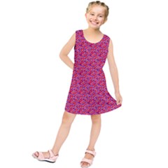 Red White And Blue Leopard Print  Kids  Tunic Dress