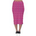 Red White and Blue Leopard Print  Velvet Midi Pencil Skirt View2