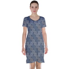 Decorative Ornamental Geometric Pattern Short Sleeve Nightdress by TastefulDesigns