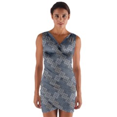 Decorative Ornamental Geometric Pattern Wrap Front Bodycon Dress by TastefulDesigns