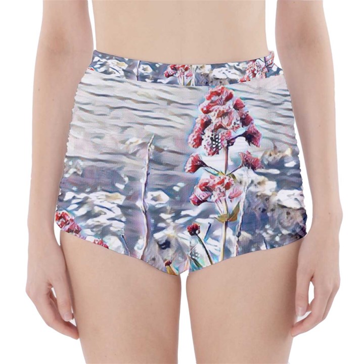 Port Flowers High-Waisted Bikini Bottoms