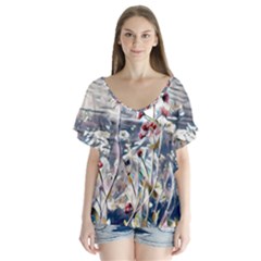 Port Flowers Flutter Sleeve Top