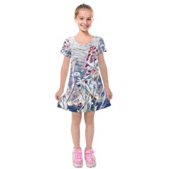 Port Flowers Kids  Short Sleeve Velvet Dress