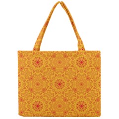 Solar Mandala  Orange Rangoli  Mini Tote Bag by bunart