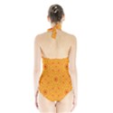 Solar mandala. Orange rangoli. Halter Swimsuit View2