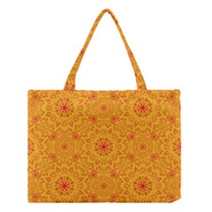 Solar Mandala  Orange Rangoli  Medium Tote Bag by bunart