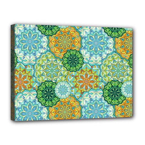 Forest Spirits  Green Mandalas  Canvas 16  X 12  (stretched) by bunart