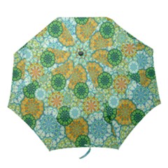 Forest Spirits  Green Mandalas  Folding Umbrella by bunart