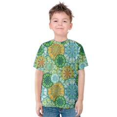 Forest Spirits  Green Mandalas  Kids  Cotton Tee