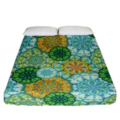 Forest Spirits  Green Mandalas  Fitted Sheet (california King Size) by bunart