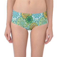 Forest Spirits  Green Mandalas  Mid-waist Bikini Bottoms by bunart