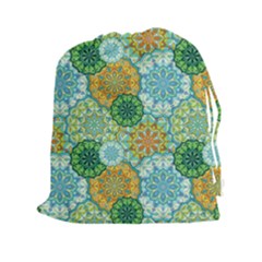 Forest Spirits  Green Mandalas  Drawstring Pouch (xxl) by bunart