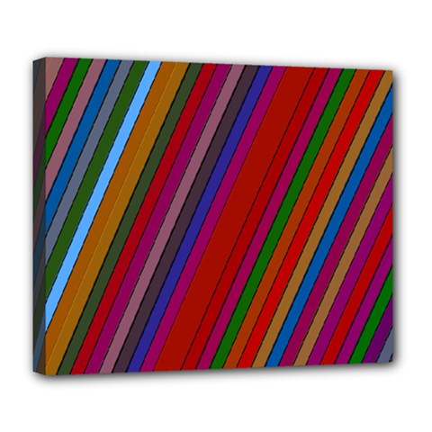 Color Stripes Pattern Deluxe Canvas 24  X 20   by Simbadda