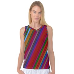 Color Stripes Pattern Women s Basketball Tank Top by Simbadda