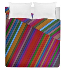 Color Stripes Pattern Duvet Cover Double Side (queen Size)