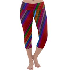 Color Stripes Pattern Capri Yoga Leggings