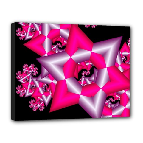 Star Of David On Black Canvas 14  X 11  by Simbadda