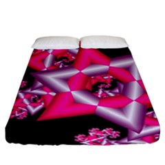 Star Of David On Black Fitted Sheet (california King Size) by Simbadda