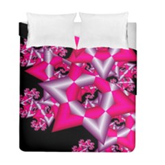 Star Of David On Black Duvet Cover Double Side (full/ Double Size) by Simbadda