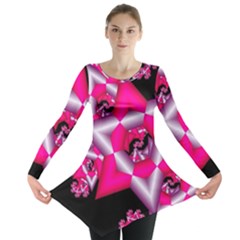 Star Of David On Black Long Sleeve Tunic  by Simbadda