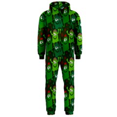 Seamless Little Cartoon Men Tiling Pattern Hooded Jumpsuit (men)  by Simbadda