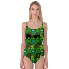 Seamless Little Cartoon Men Tiling Pattern Camisole Leotard  by Simbadda