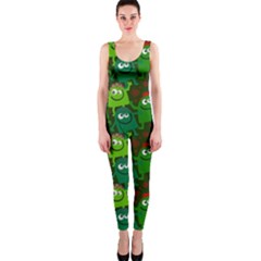 Seamless Little Cartoon Men Tiling Pattern Onepiece Catsuit by Simbadda