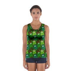 Seamless Little Cartoon Men Tiling Pattern Women s Sport Tank Top  by Simbadda