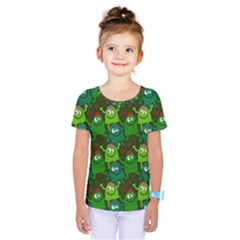 Seamless Little Cartoon Men Tiling Pattern Kids  One Piece Tee