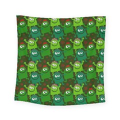 Seamless Little Cartoon Men Tiling Pattern Square Tapestry (small) by Simbadda