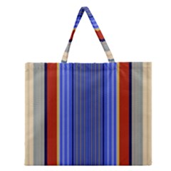 Colorful Stripes Background Zipper Large Tote Bag by Simbadda