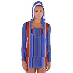 Colorful Stripes Background Women s Long Sleeve Hooded T-shirt by Simbadda