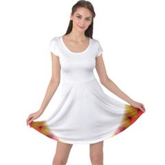 Circle Fractal Frame Cap Sleeve Dresses