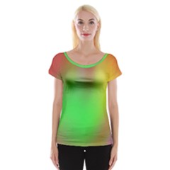 November Blurry Brilliant Colors Women s Cap Sleeve Top by Simbadda