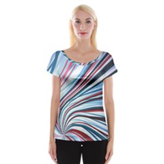 Wavy Stripes Background Women s Cap Sleeve Top by Simbadda