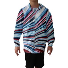 Wavy Stripes Background Hooded Wind Breaker (kids) by Simbadda