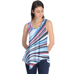 Wavy Stripes Background Sleeveless Tunic by Simbadda