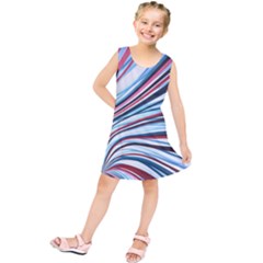 Wavy Stripes Background Kids  Tunic Dress by Simbadda