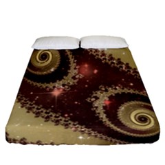 Space Fractal Abstraction Digital Computer Graphic Fitted Sheet (queen Size)