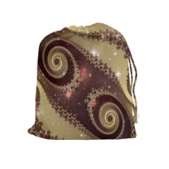 Space Fractal Abstraction Digital Computer Graphic Drawstring Pouches (extra Large) by Simbadda