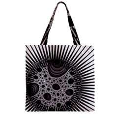 Fractal Background Black Manga Rays Zipper Grocery Tote Bag by Simbadda