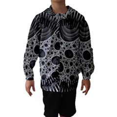 Fractal Background Black Manga Rays Hooded Wind Breaker (kids) by Simbadda