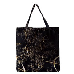 Golden Bows And Arrows On Black Grocery Tote Bag by Simbadda