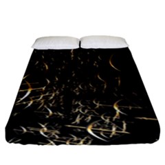 Golden Bows And Arrows On Black Fitted Sheet (king Size)